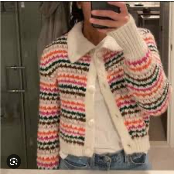 Zara blogger Bloggers Favorite
Rainbow Stripe Button Up Lapel... - Picture 3 of 7